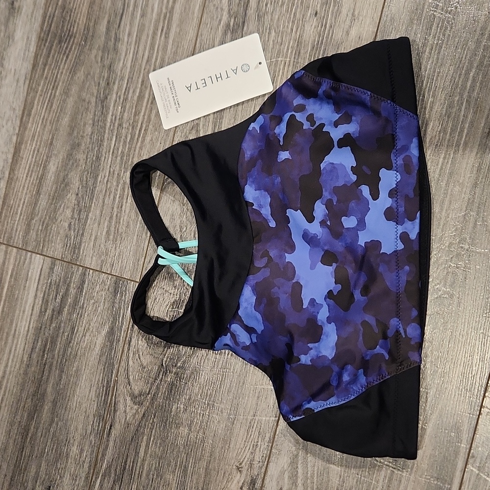 NWT Athleta Women's sz M Freestyle Camo High neck Bikini Top only
